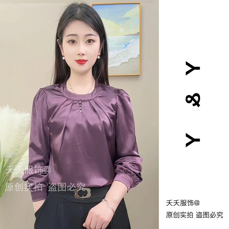 2025春季新款衬衫女士宽松大码洋气小衫长袖衬衣百搭时尚显瘦上衣