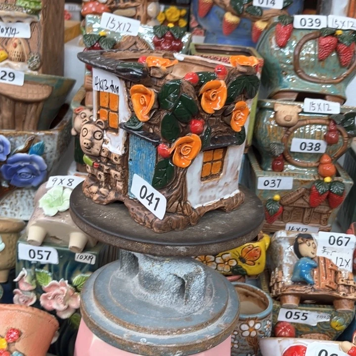 紫砂花盆粗陶材质多肉花盆