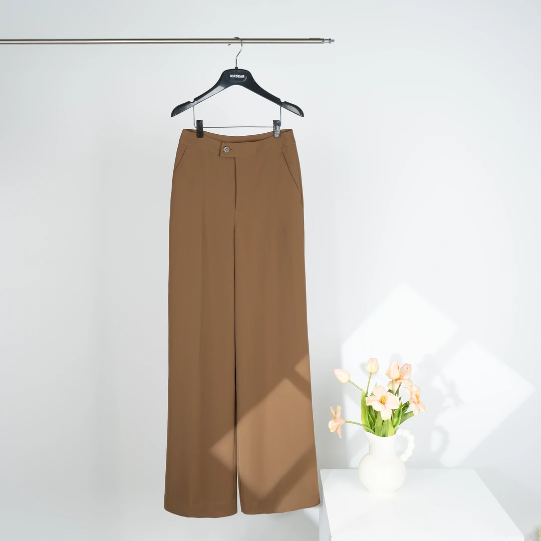 GIRDEAR/哥弟春季新款高腰休闲直筒西装阔腿裤显瘦女110015-4238