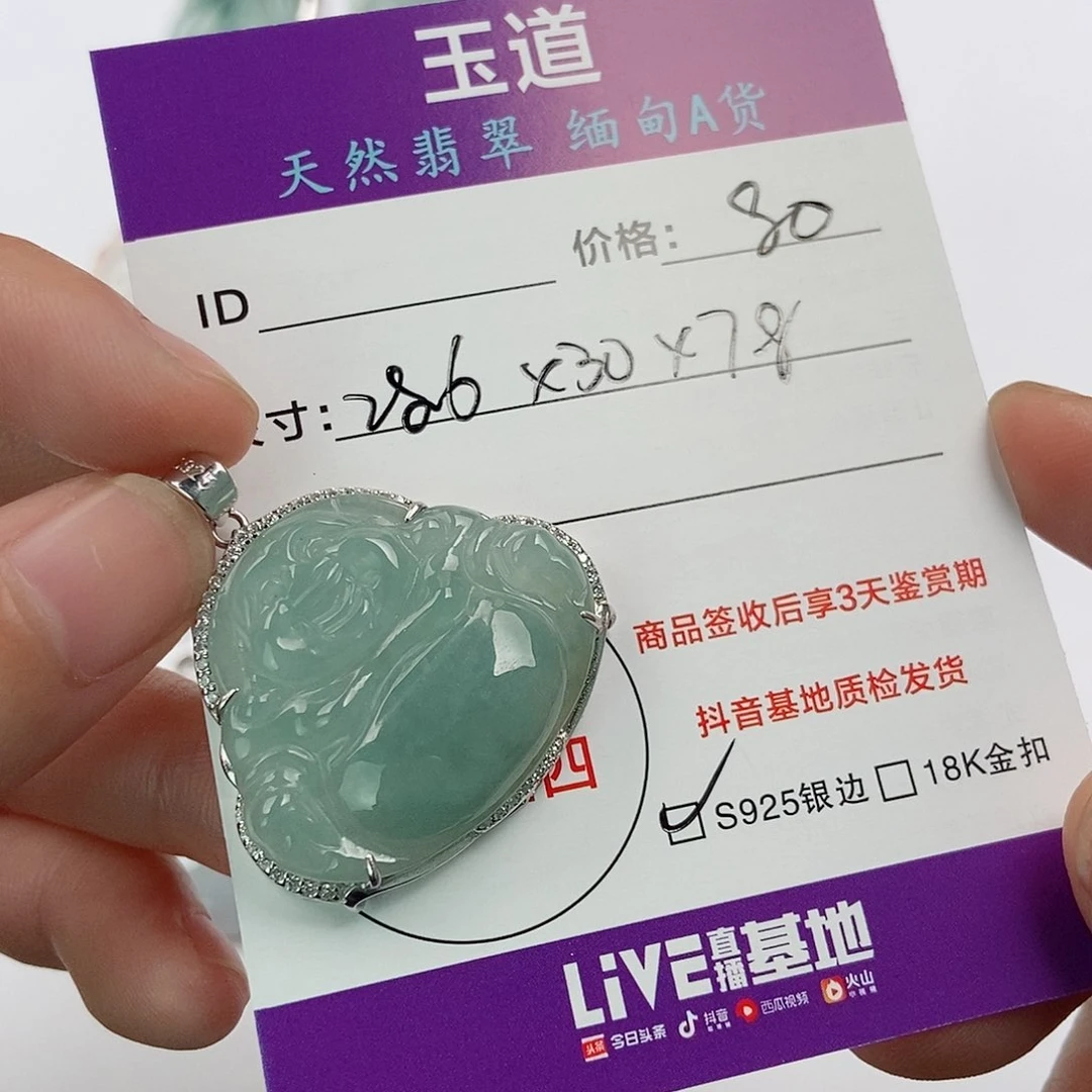 翡翠银S925镶嵌颈饰翡翠