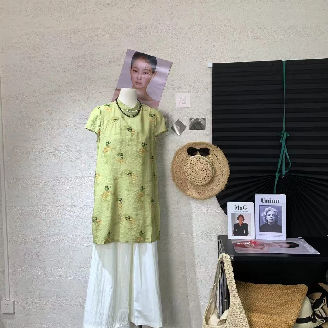 『雨美 Show』6938绿色时尚休闲国风套装