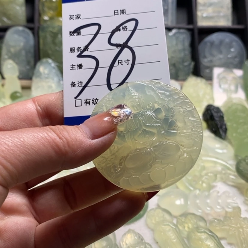 【闪购商品】蛇纹石玉颈饰合金菩*心