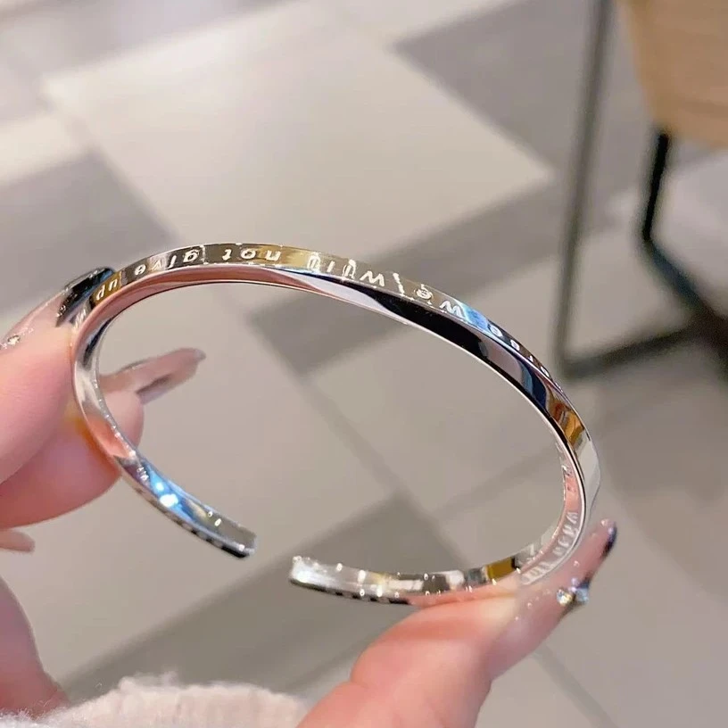 足银手镯 莫比乌斯环开口新款手镯 足银时尚精致精品