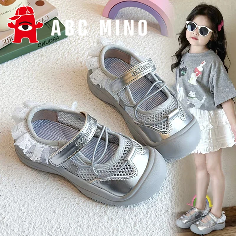 ABC MINO童鞋女童鞋儿童户外休闲鞋韩系2025新款芭蕾风公主鞋凉鞋