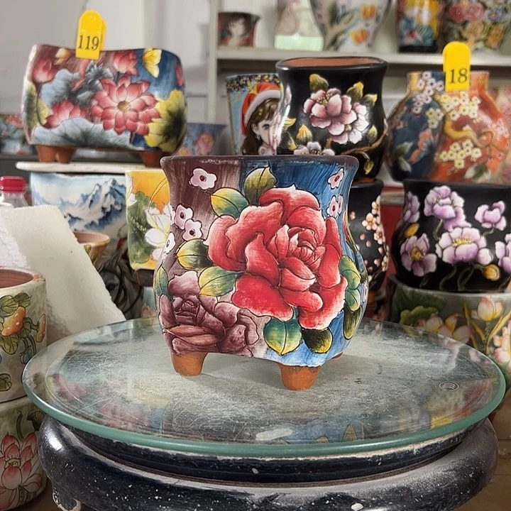 满38包邮 景德镇幸运花盆