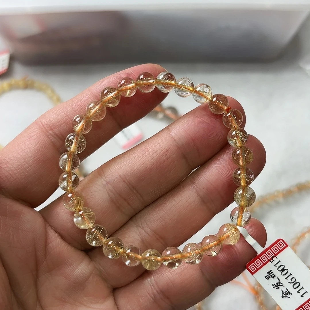 水晶手串未镶嵌金发晶