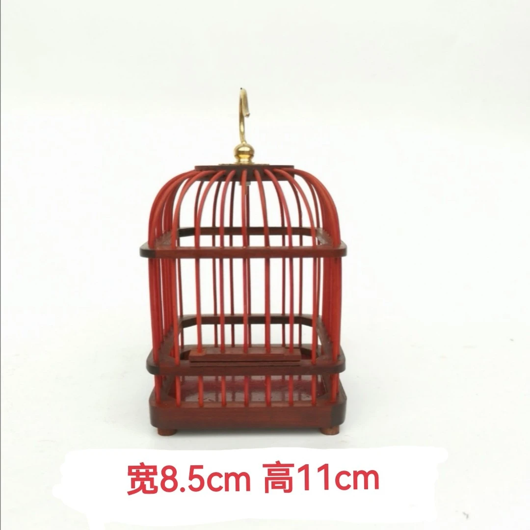 （赠小碗）处理实用小蝈蝈笼实木方形美观黑色红色