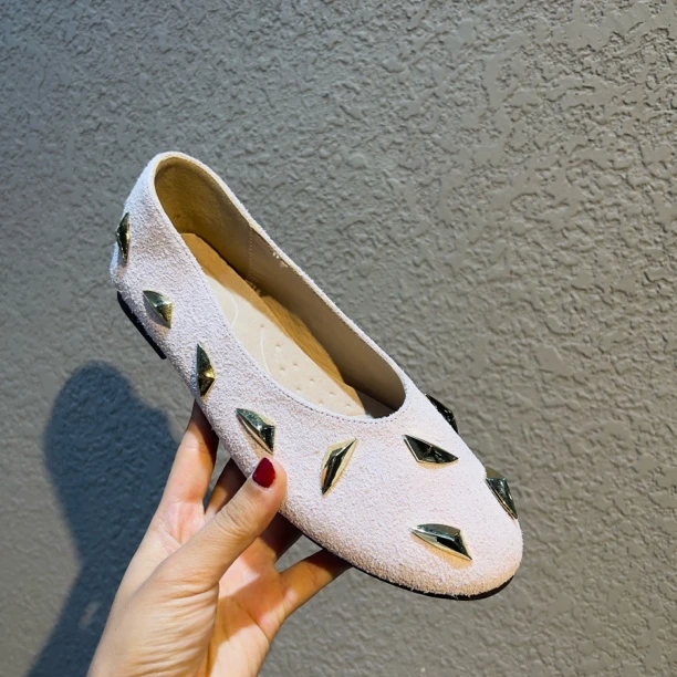 1122单鞋花朵尖头夏季修面皮镂空沙丘废土风透气坡跟平底