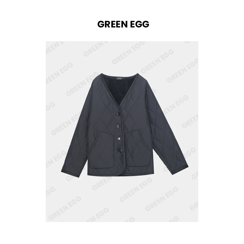 【年末狂欢】W686轩辰大码女装菱格防风棉服休闲外套