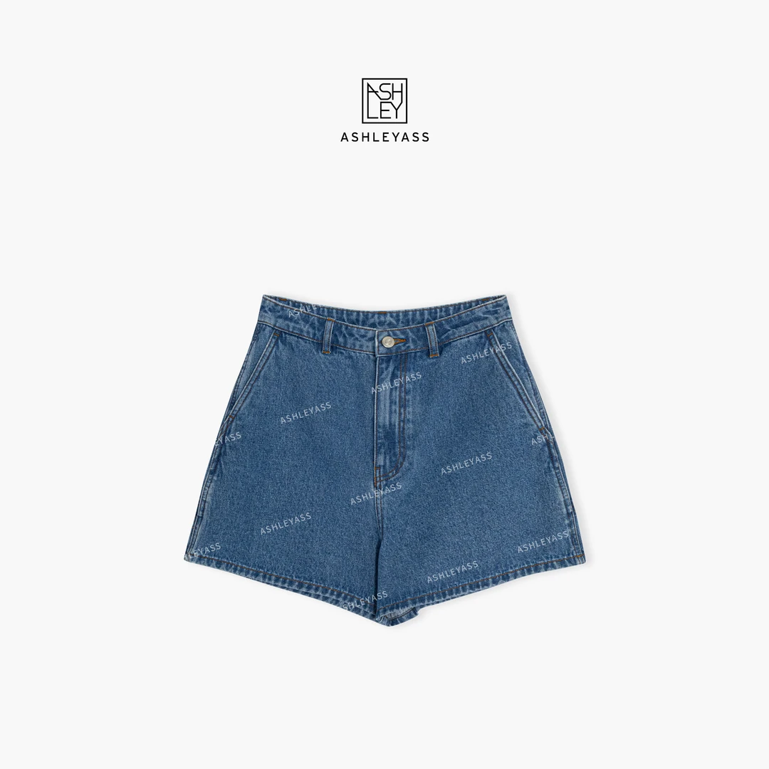 【ASHLEYASS】“A字牛仔短裤”美式YKK拉链设计师牛仔短裤LSN250193W