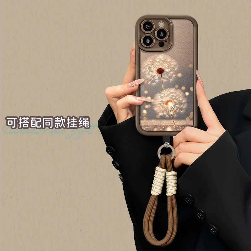 适用于苹果17Promax/华为/vivo/OPPO小众LJ阶梯手机壳蒲公英1F22