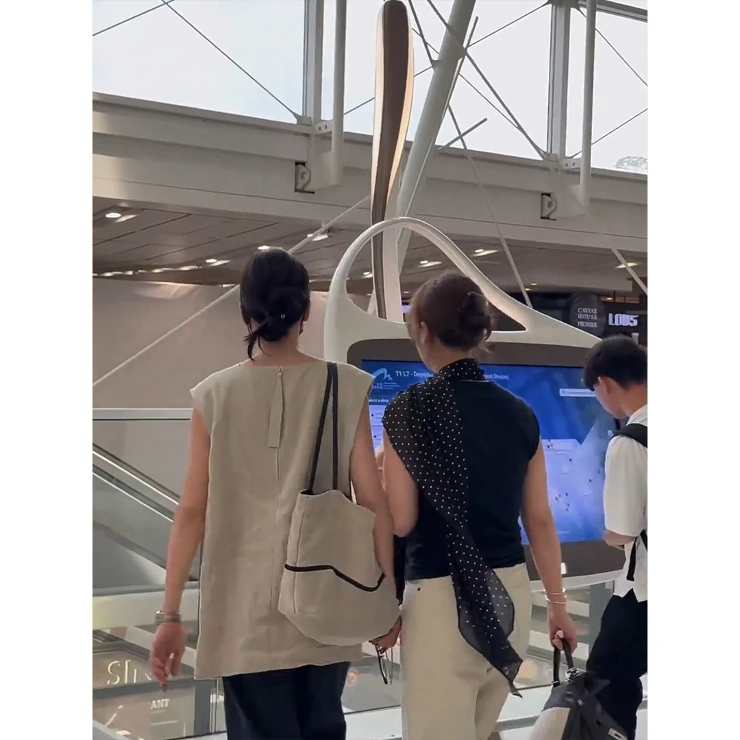 夏季新款日常休闲坎肩无袖时尚设计感气质百搭上衣通勤