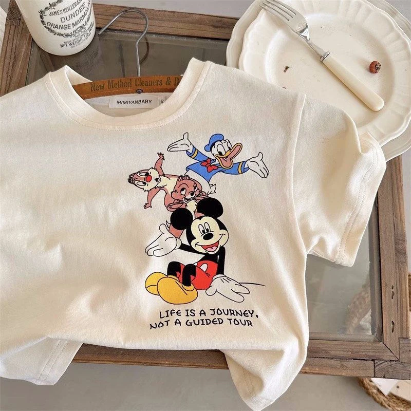 女童纯棉儿童卡通T恤短袖男童夏季韩版小童宝宝上衣印花童装洋气