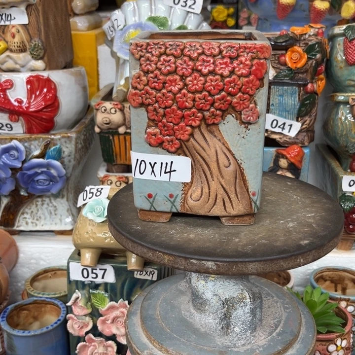 紫砂花盆粗陶材质多肉花盆