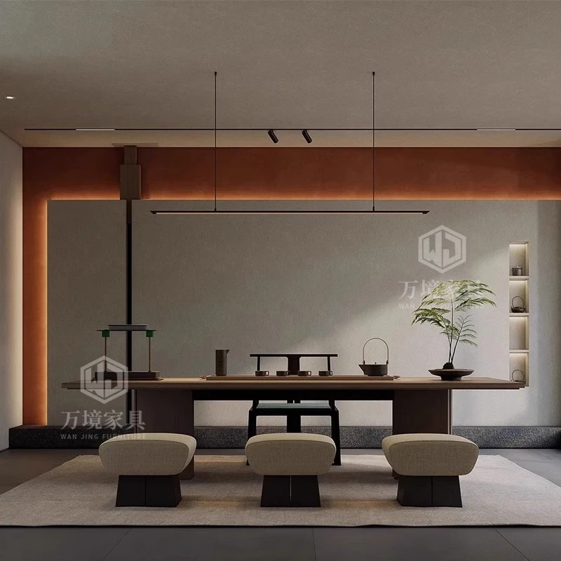 新中式实木茶桌椅组合高档现代茶台禅意茶几大板桌功夫茶泡茶桌