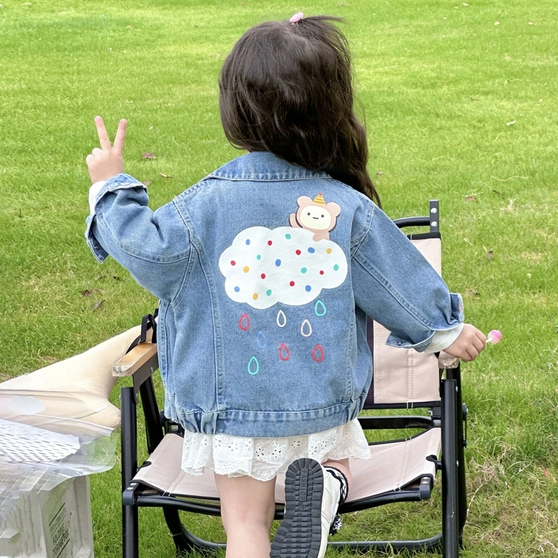 女童春装牛仔外套2025新款儿童夹克洋气软牛仔宝宝春秋款休闲上衣