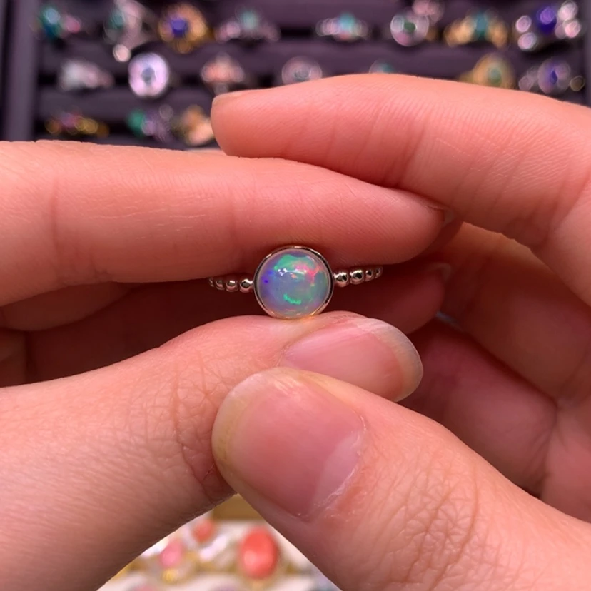 【闪购商品】欧泊戒指款式银S925镶嵌?*哪