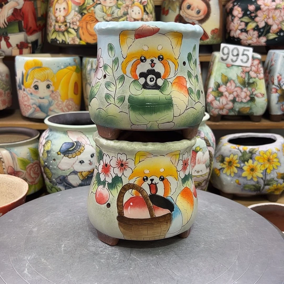 景德镇炫彩手绘口8.5高10