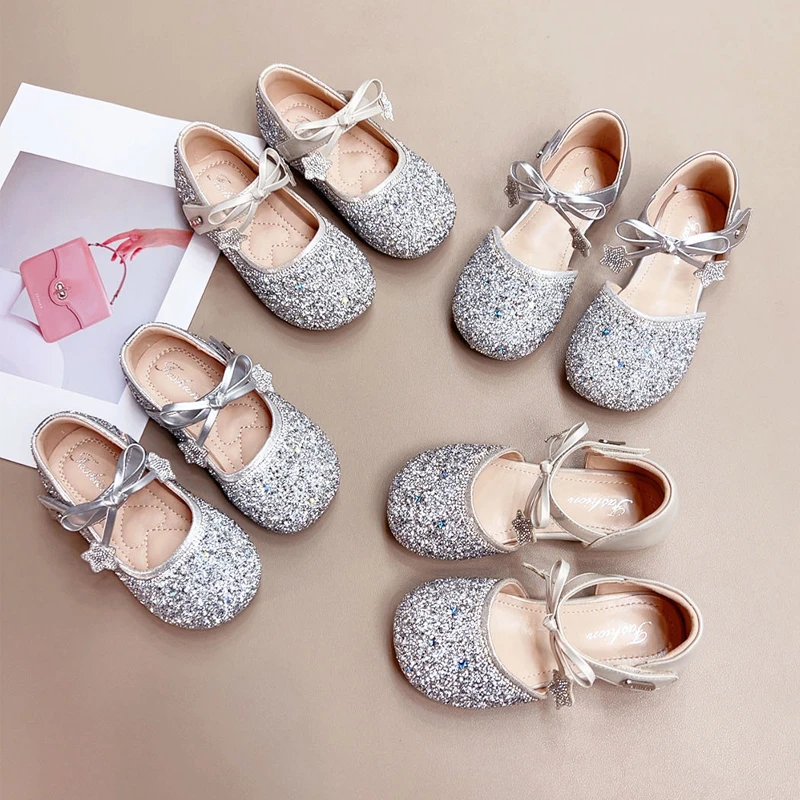 杰西可895女童小皮鞋童鞋2025春秋季新款儿童水晶公主鞋女孩单鞋