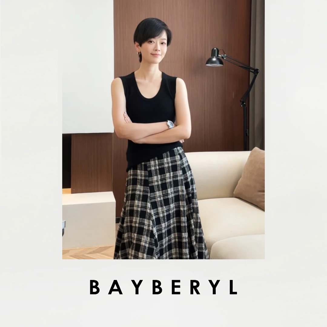 BAYBERYL老贝羊绒U领背心打底无袖百搭针织衫背心ZZS5G1604-8/31