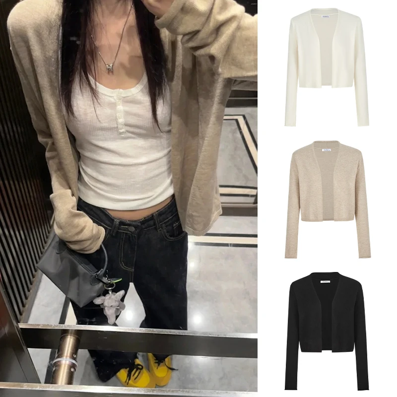 Moses Queen/魔西女王早春松弛感薄款长袖外套慵懒披肩外搭上衣