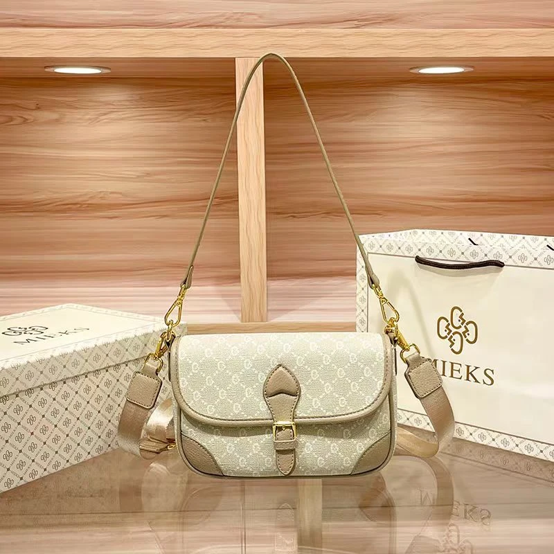 MIEKS女包白色轻奢时尚百搭真皮女士