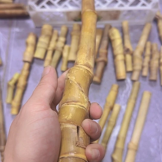 小***菜竹类实心玉竹手把件