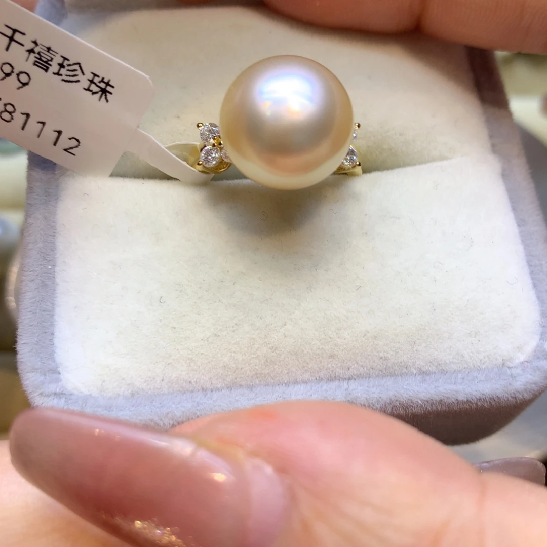 银S925镶嵌戒指海水珍珠