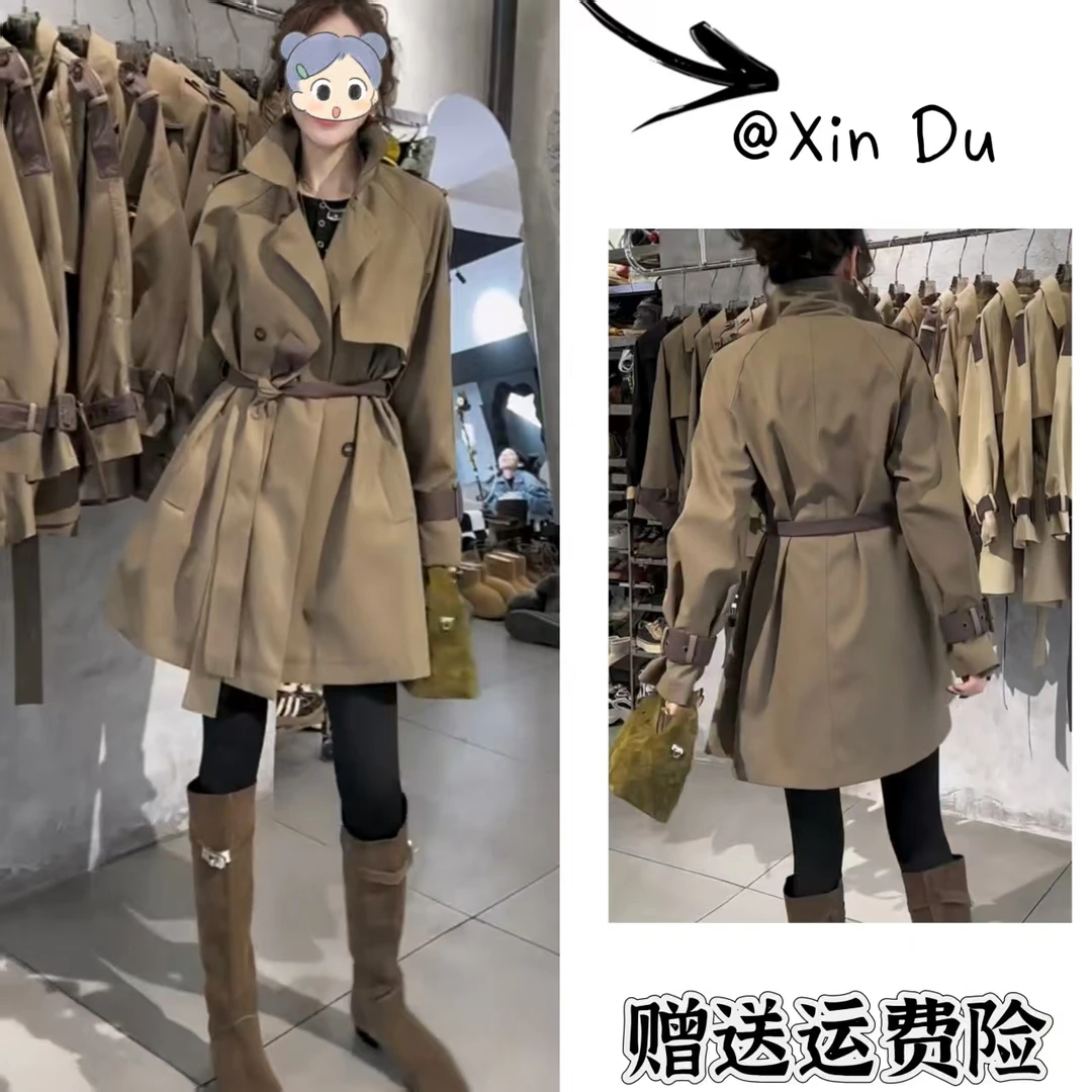 2025秋季新款时尚显瘦气质女士网红洋气风衣百搭款D23886