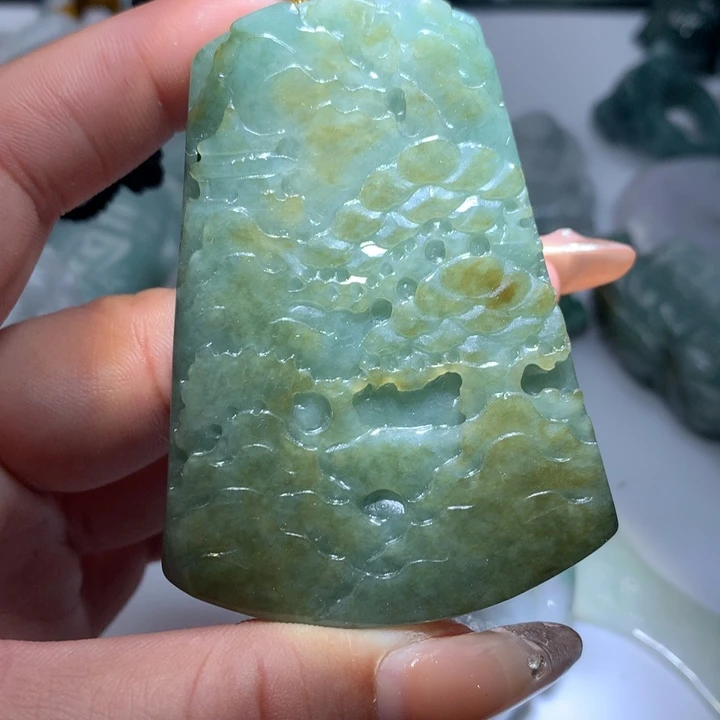 翡翠未镶嵌颈饰保真天然A货翡翠