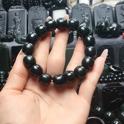 手串9K金镶嵌和田玉