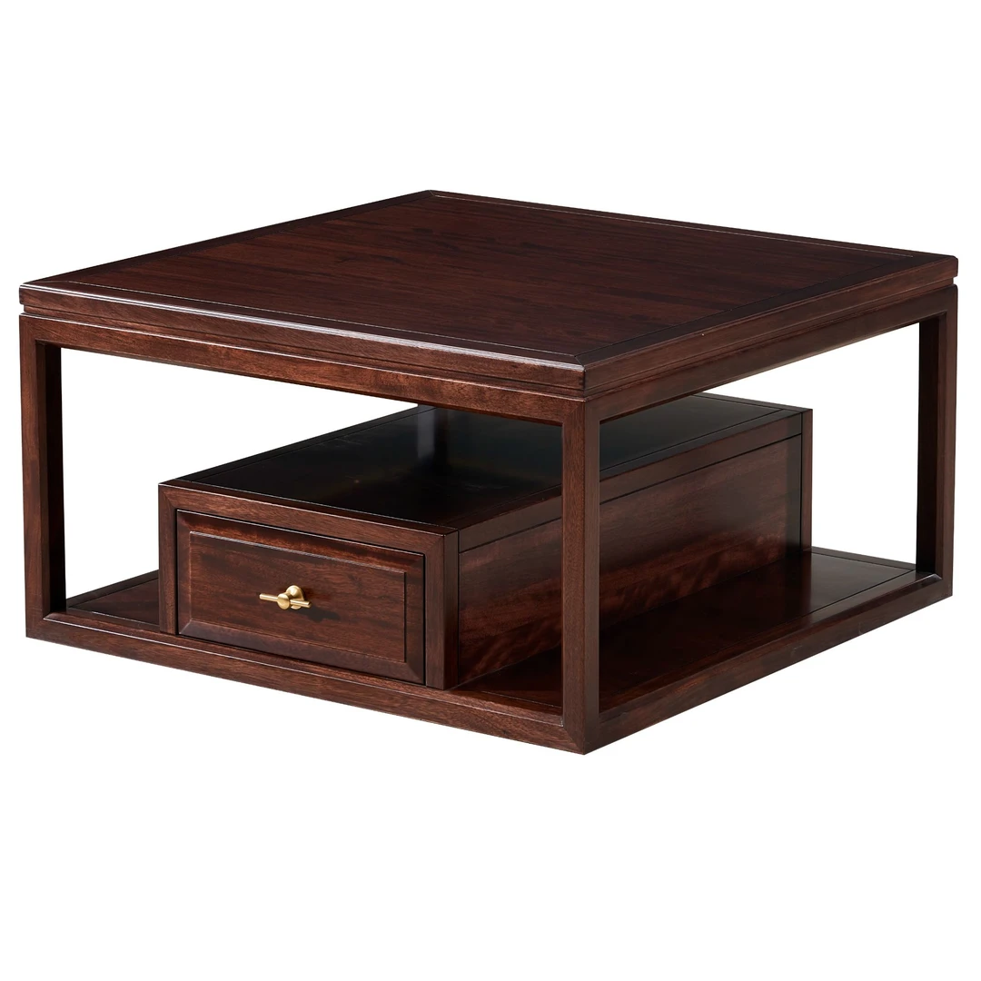 1.8米长组合式茶几---黑檀全实木时尚轻奢新中式长茶几方茶几