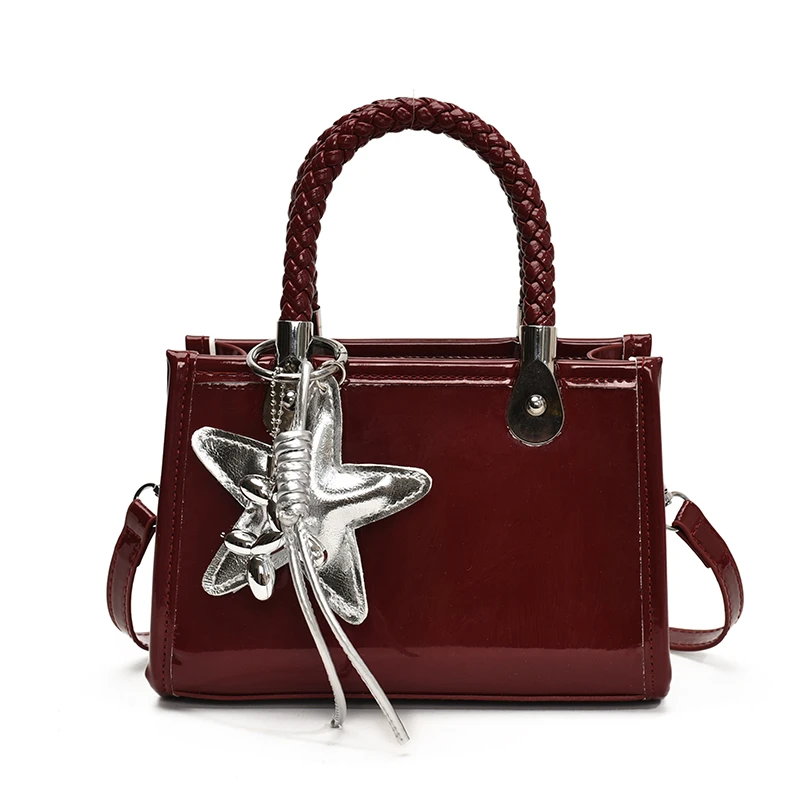 Scarlet Wong肩包百搭日韩时尚手提包日常可背的婚包酒红色气质