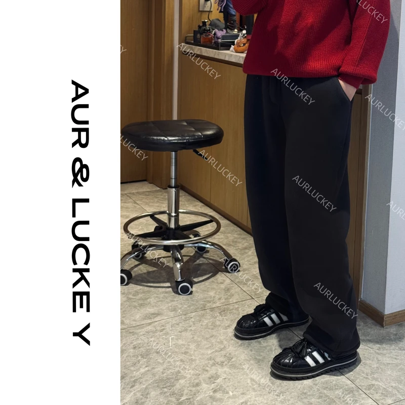 【云端漫步】冬季加厚加绒男女同款卫裤防风保暖束脚休闲裤AL032