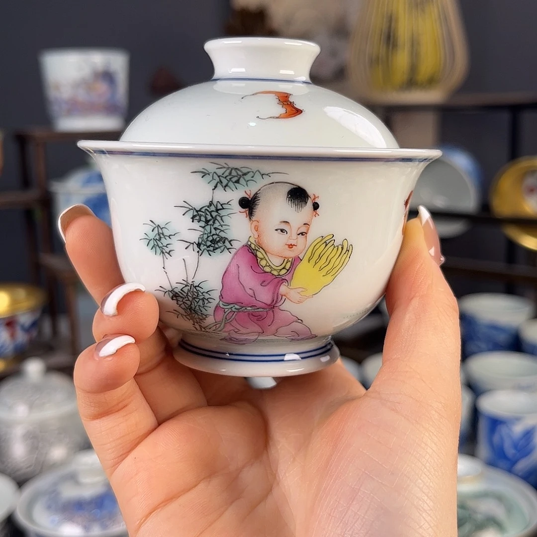 摆件景德镇陶瓷茶杯多人