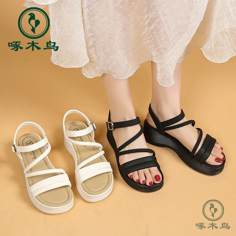 啄木鸟凉鞋女鞋网红时尚休闲百搭夏季软底外穿厚底防滑