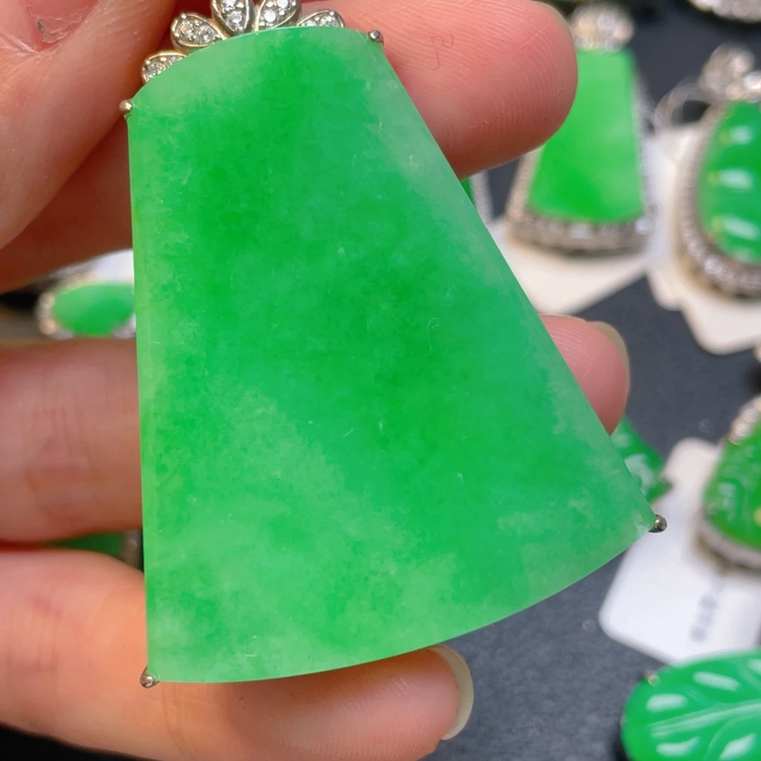 翡翠银S925镶嵌吊坠(不含链)