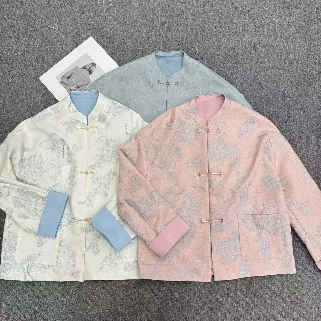 【周周家】5161濮院春季苎麻国风款上衣盘扣女士时尚