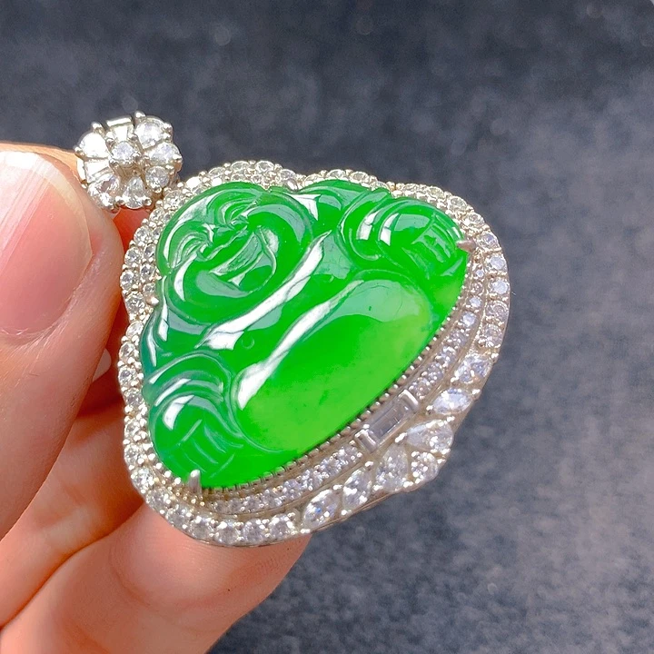 【闪购商品】翡翠银S925镶嵌颈饰翡翠