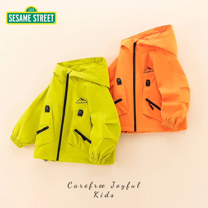【ZB】芝麻街春季新款儿童户外连帽外套ZMCA036