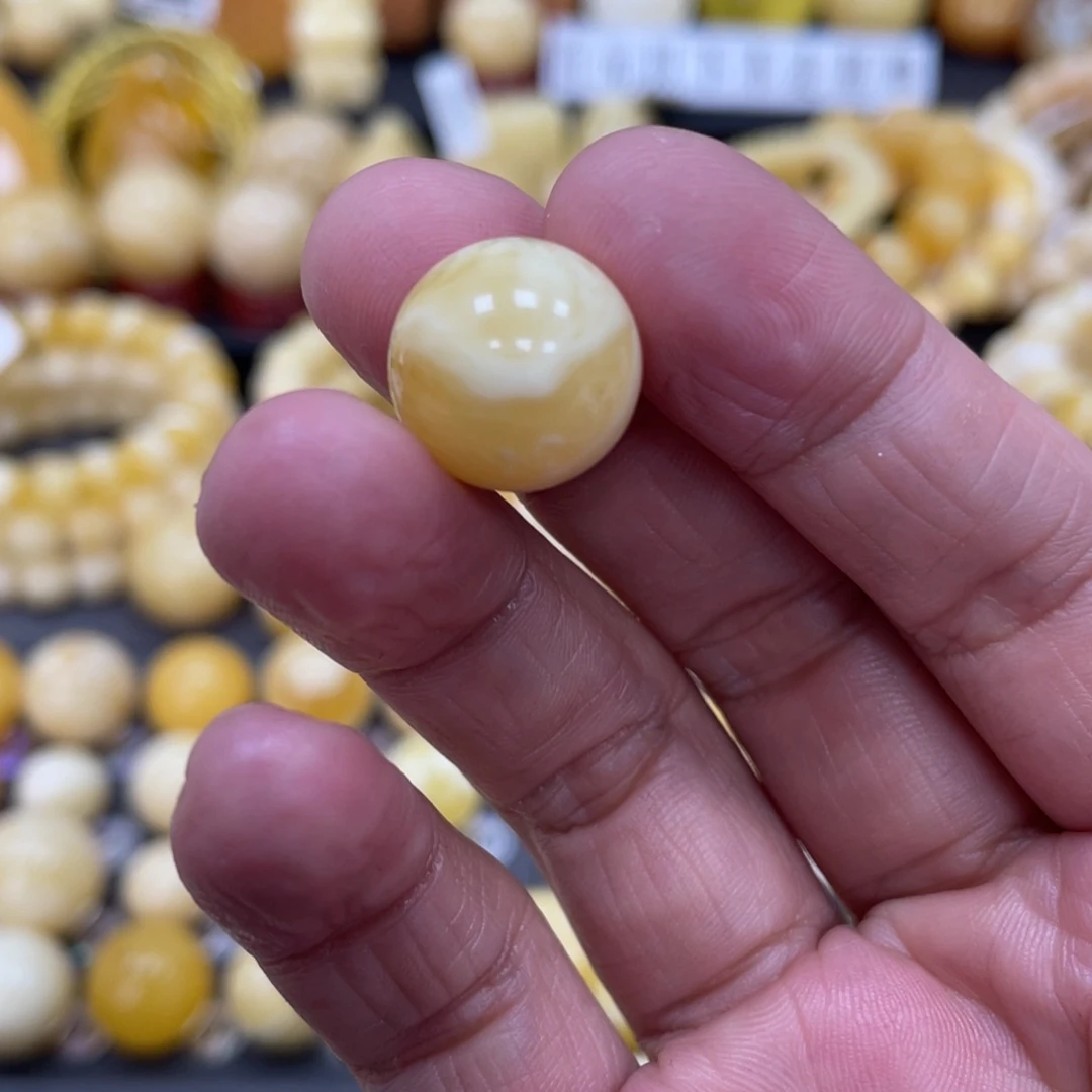 琥珀珠宝奇石未镶嵌14.8mm妖花