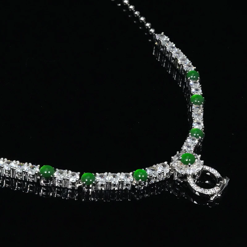 【小胖翡翠】天然翡翠蛋面套链A货翠绿轻奢日常百搭女款-多样性发1