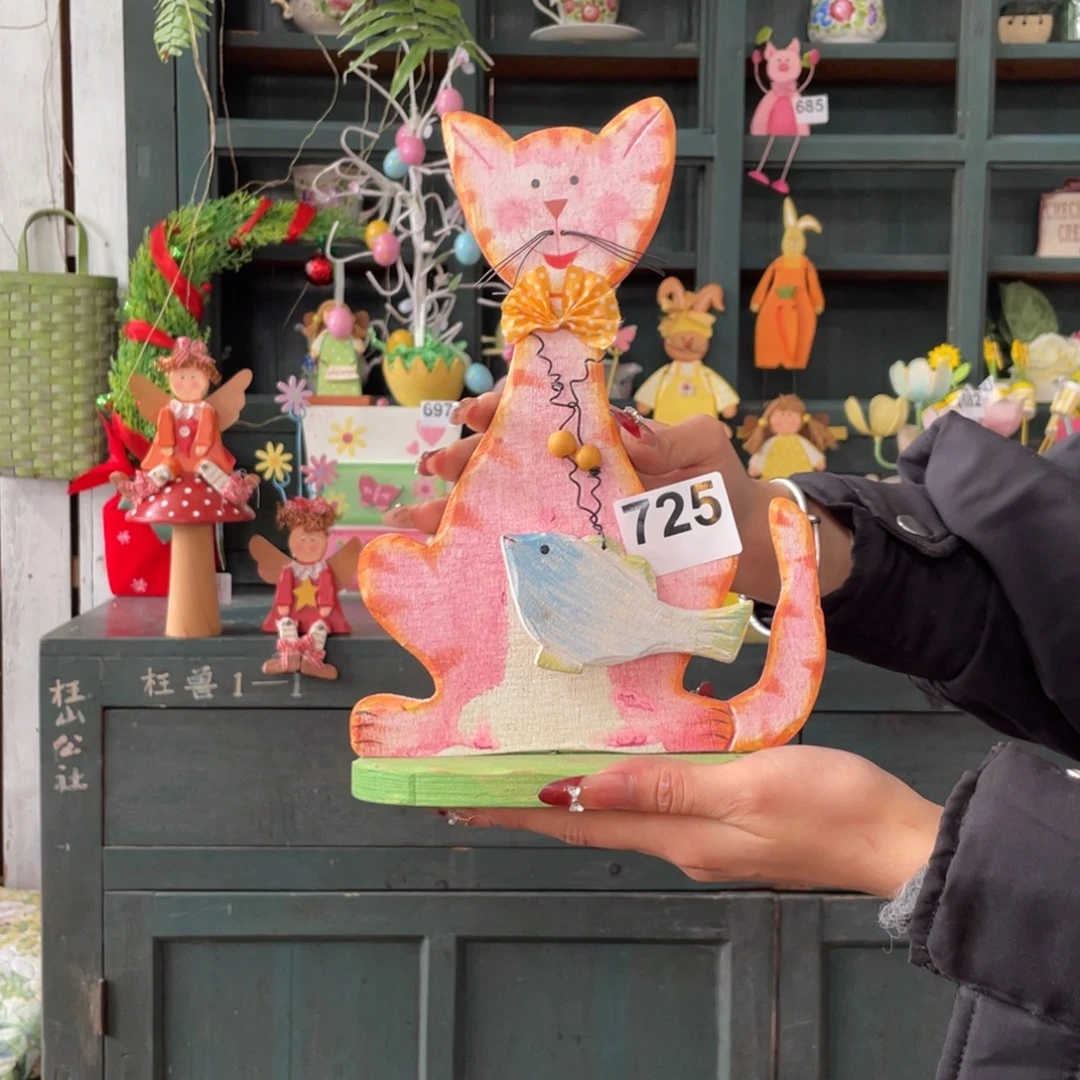 木质圣诞月福老货玩具中古风默认微瑕