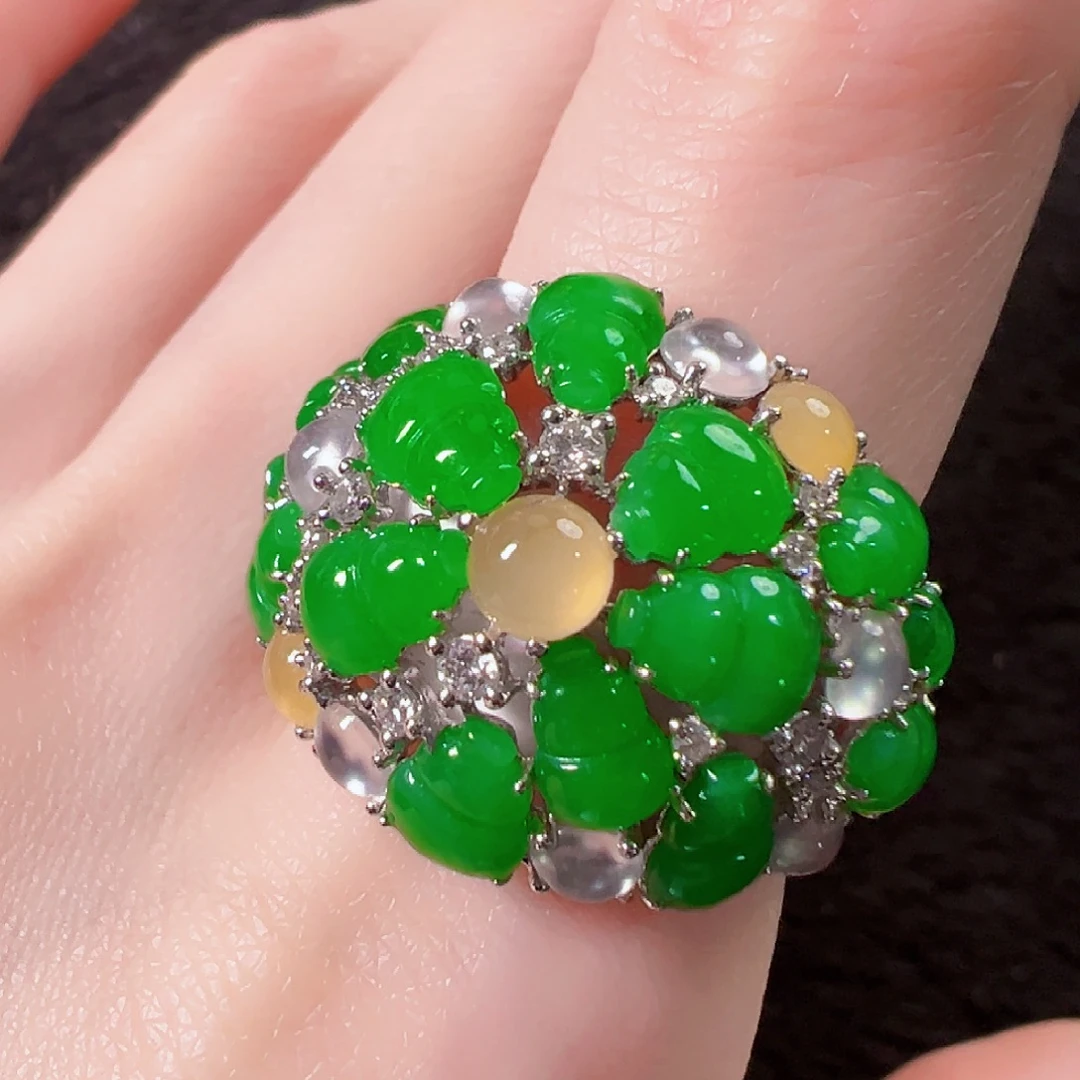 翡翠18K金镶嵌戒指签收后24小时鉴赏期，过时不退