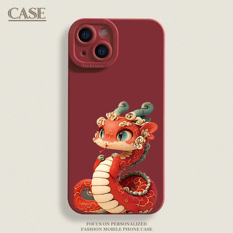 中国风蛇年适用iPhone16ProMax手机壳15苹果14软13瞳影12磨砂11xs
