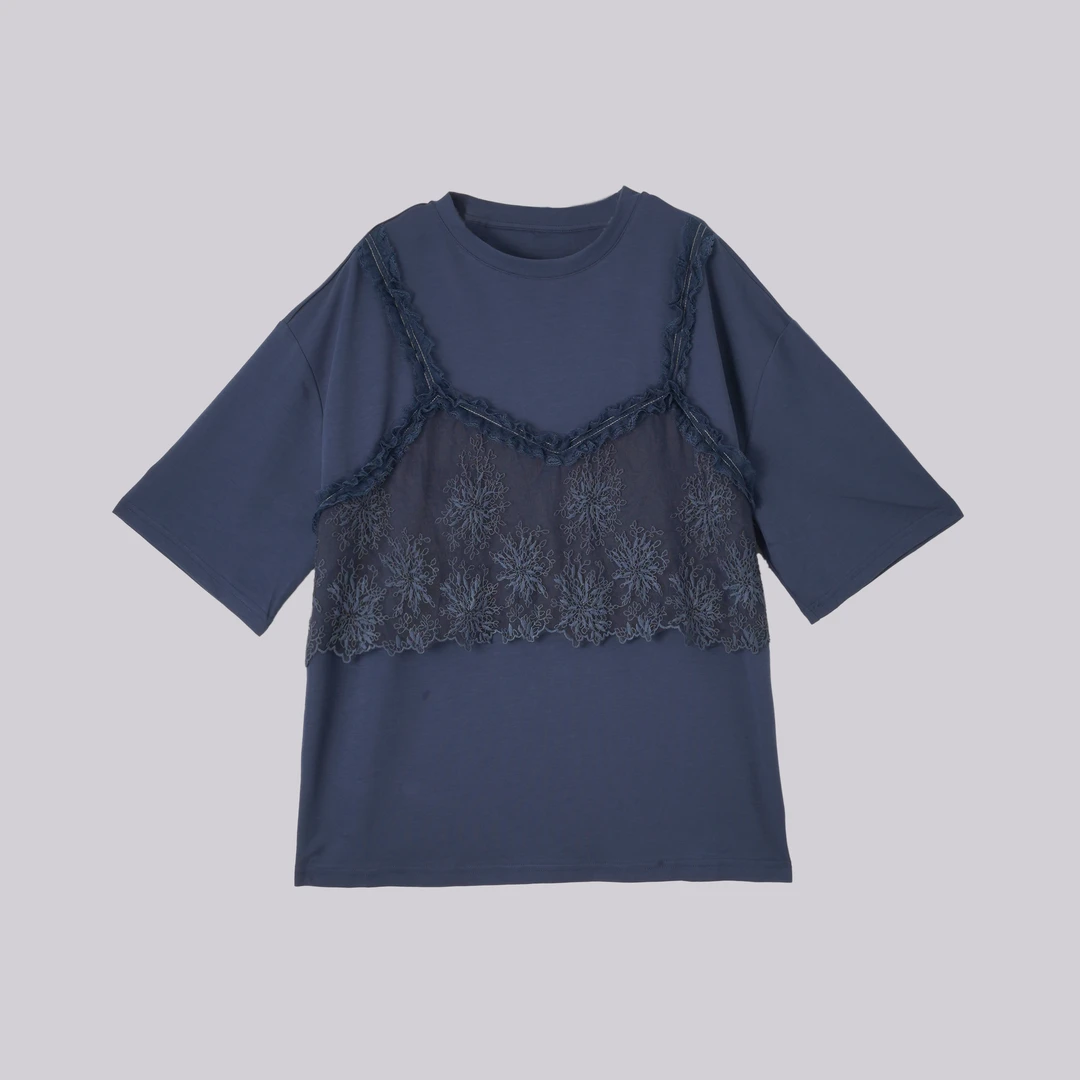 WKe   蓝调假两件T恤