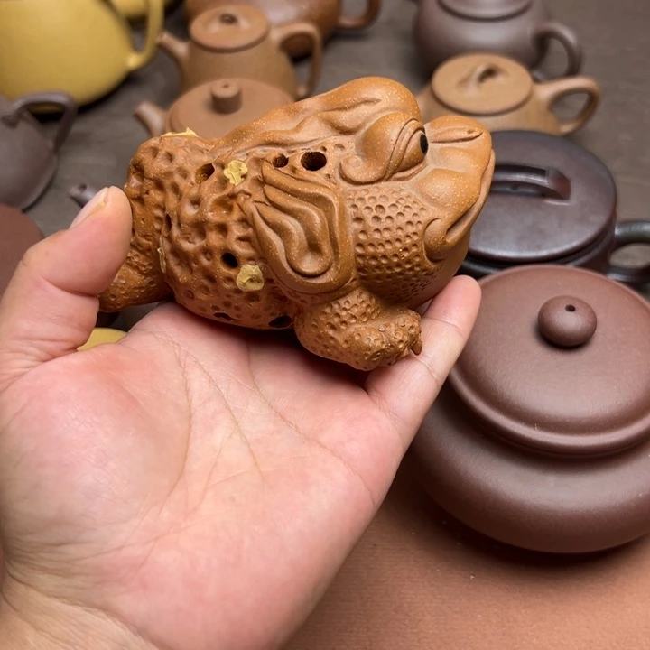 茶壶紫砂瑕疵的茶宠ton不退不换