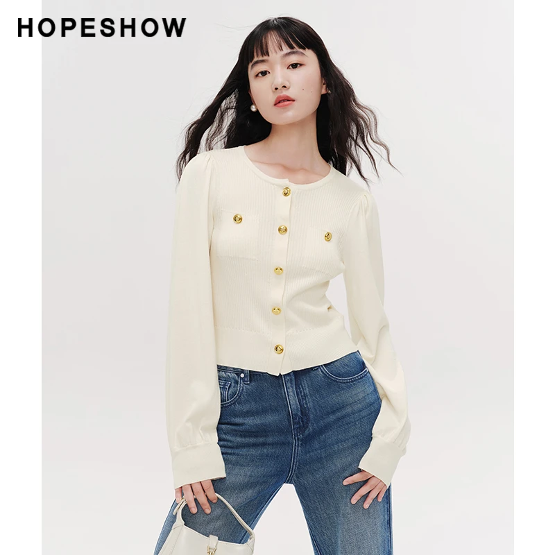 【丽姐专属】红袖商场同款针织泡泡袖开衫89124010106