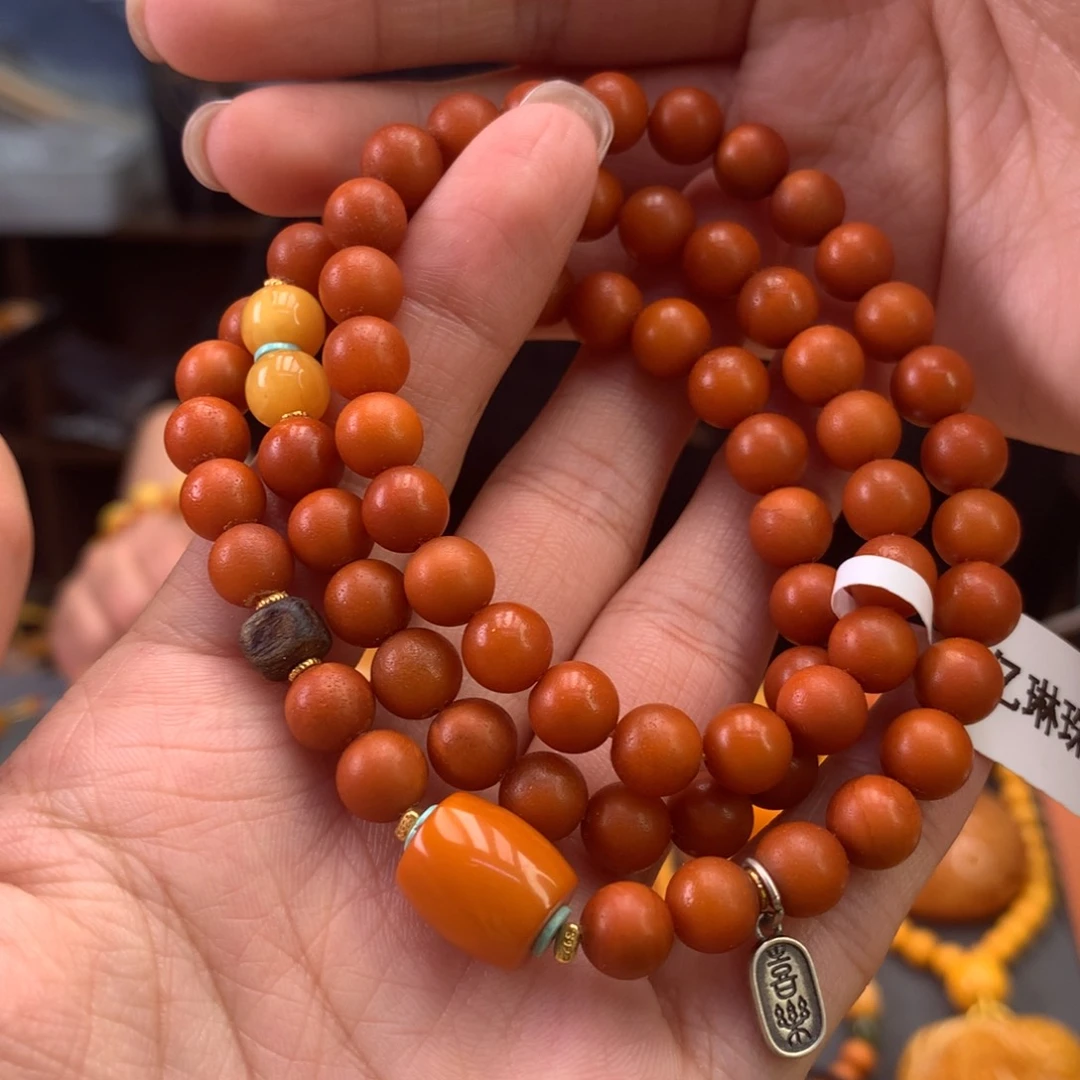 未镶嵌蜜蜡手串多样性发