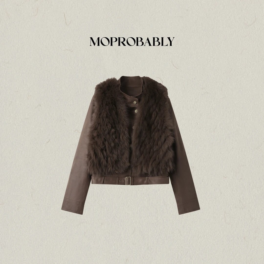 Moprobably李予诺「星野」90白鹅绒狐狸毛可拆卸多穿羽绒服L6168004